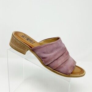 Miz Mooz Mali Purple Pink Slide Mule Block Heel Sandals Cushioned Size 40